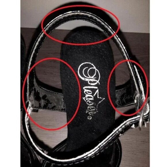 Pleaser KISS-209 Black Ankle Strap Stiletto Platform High Heels Size 7 PLS READ! - Picture 6 of 16